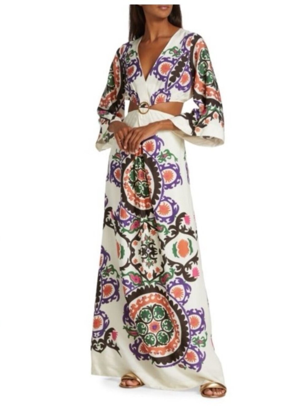NWT ba&sh Falva Cutout Maxi Dress in Off White